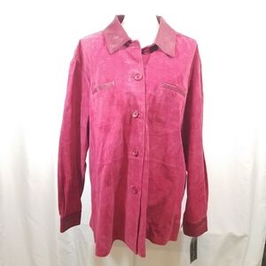 Margaret Godfrey Women's Pink 3X Suede Blazer Nwt